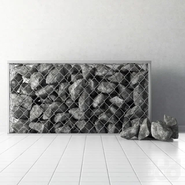 Gabion of rock stones